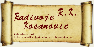 Radivoje Kosanović vizit kartica